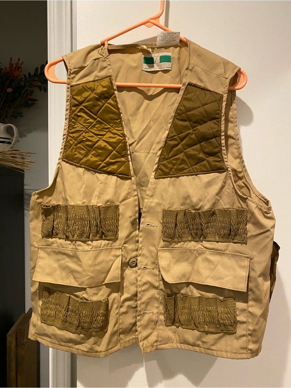 Vintage Game Winner Sportswear Hunting Vest Beige M 40-42